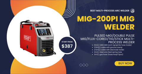 Best Multi-Process Arc Welder: MIG-200PI MIG Welder Pulsed MIG/Double pulse MIG/Flux-Cored/TIG/Stick Multi-Process Welder