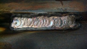 Uncleaned steel weld